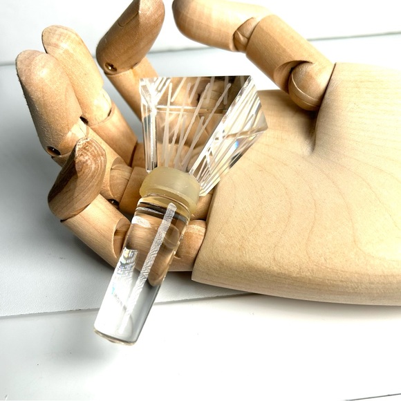 Mikasa CHEERS Lead Crystal Bottle Stopper Etched Lines Diamond Shaped Top NWOT - Picture 1 of 5